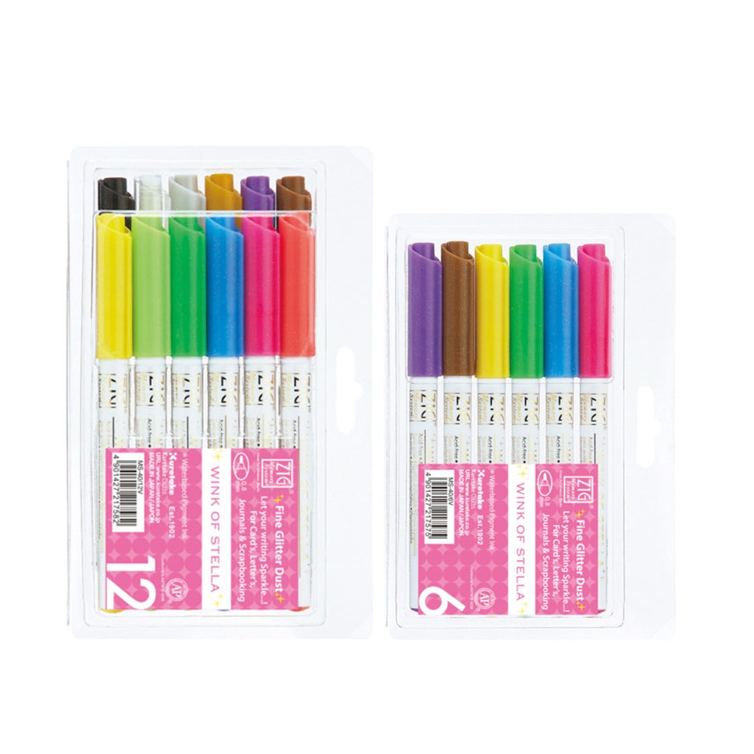 ZIG Wink Of Stella Glitter Pen Set of 6 & 12