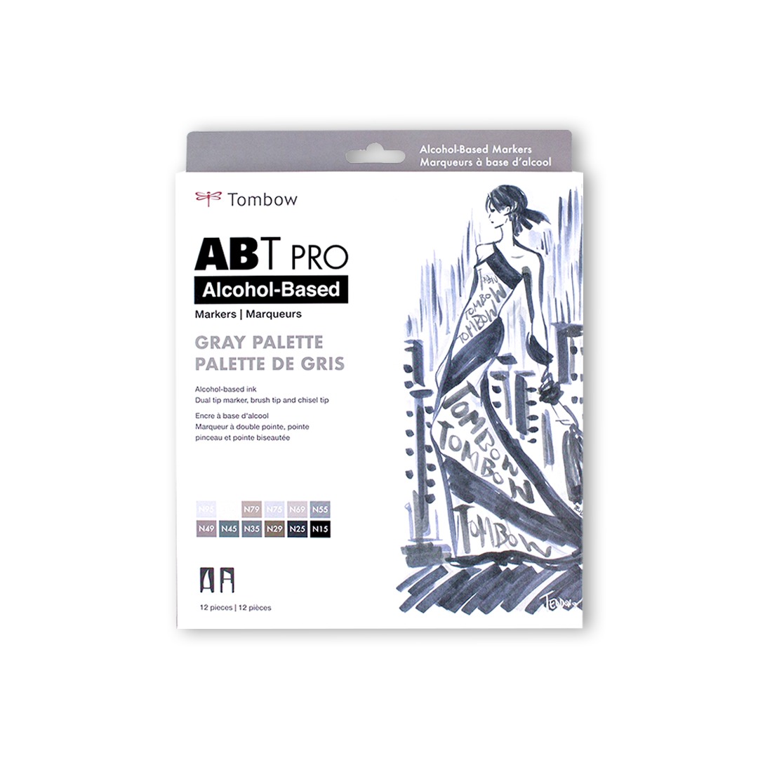 Tombow ABT PRO Markers Gray Palette Set of 12