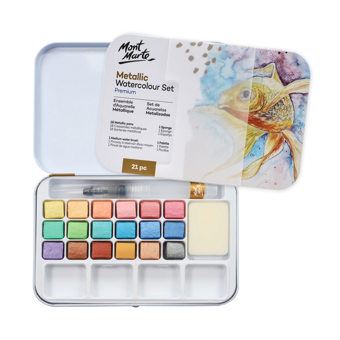 mont marte metallic watercolour set cover page