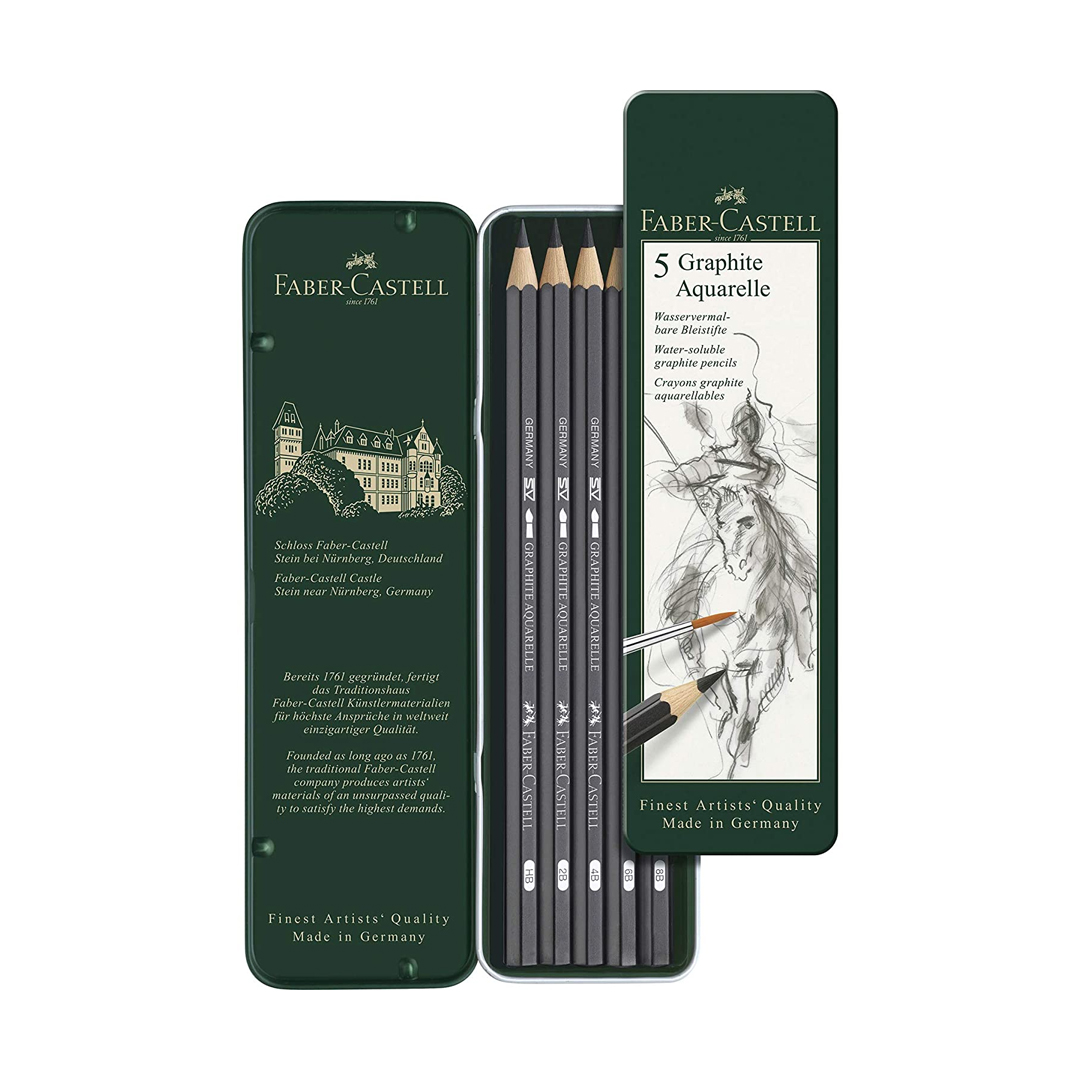 Faber Castell Graphite Aquarelle Pencil Set - Pack of 5