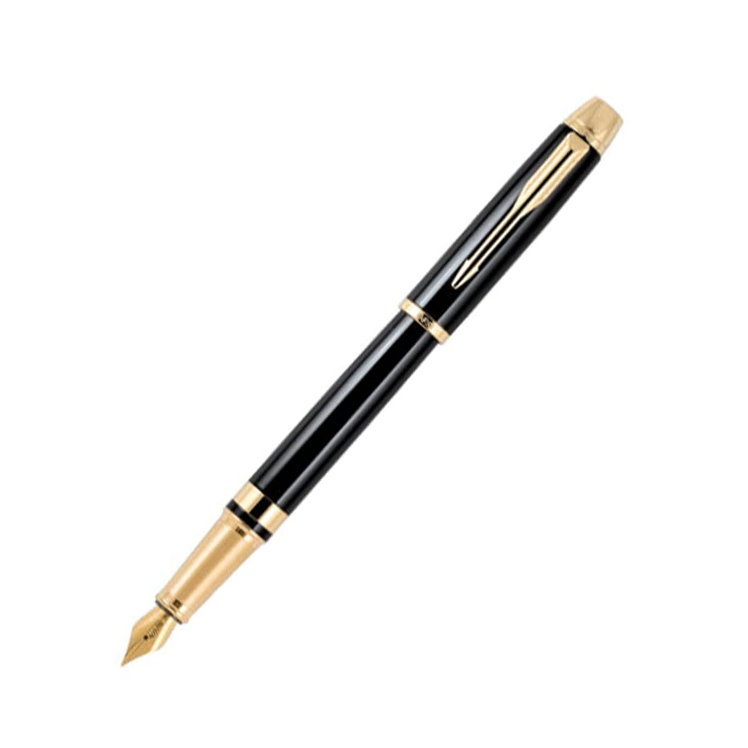 Parker-Odyssey-LACQUE-Black-with-Gold-Trim-Fountain-Pen-–-Medium-Nib