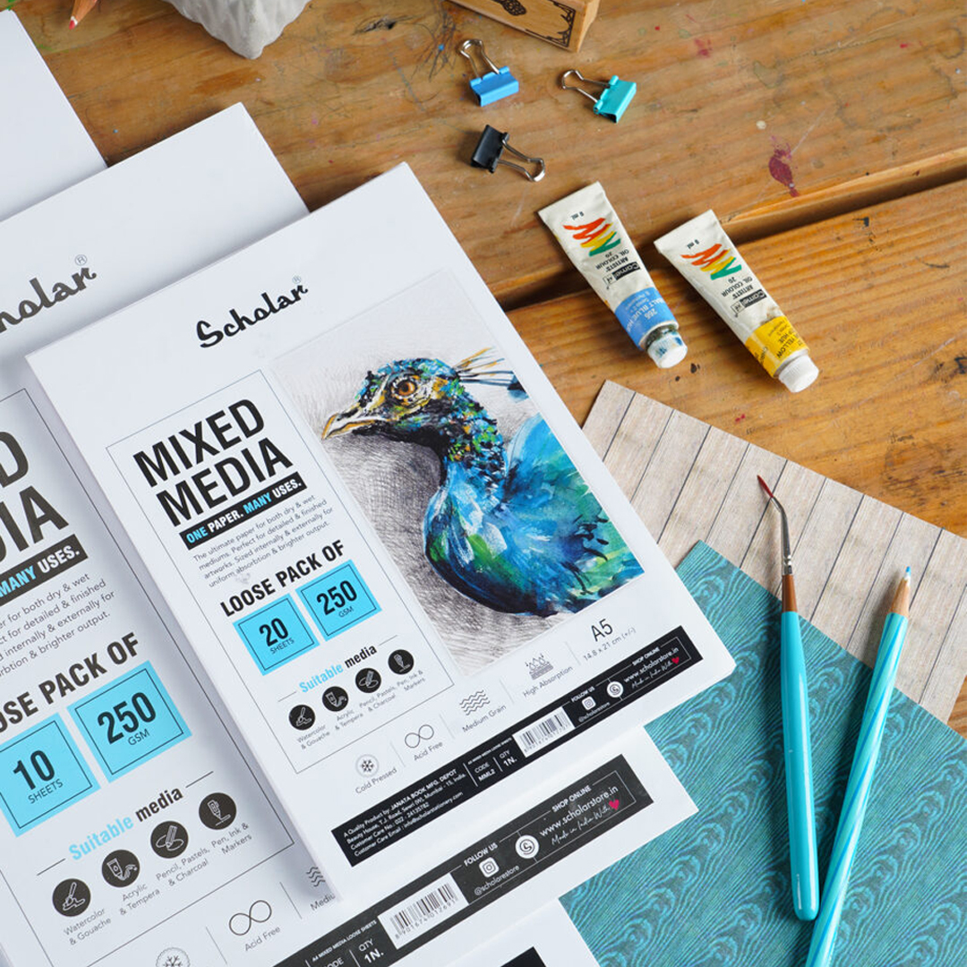 Scholar Mixed Media Paper (250 GSM Cold Pressed Medium Grain COVER 1